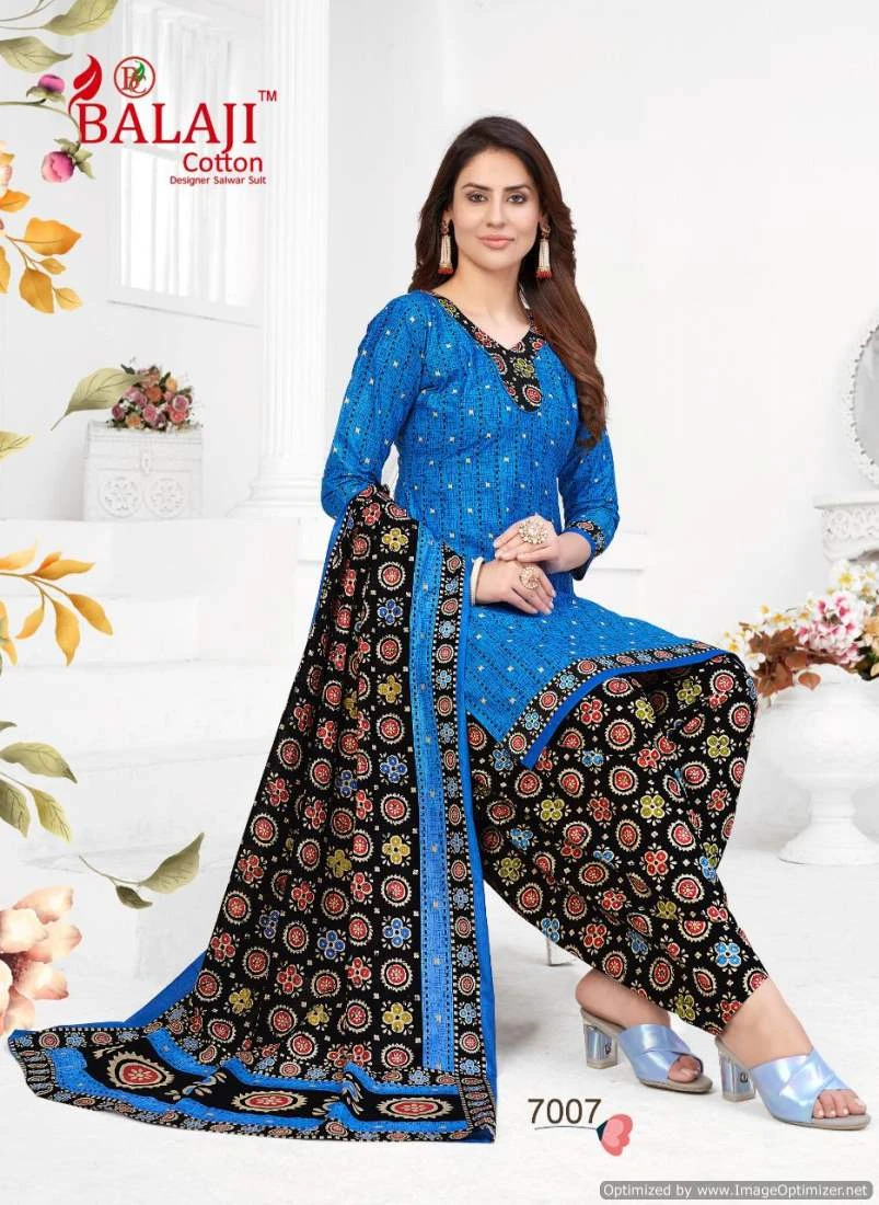 Balaji Rajwadi Patiyala Vol 7 Cotton Wholesale Salwar Suit Catalog — Wholesale Salwar Suits, MPA wholesale from Surat — Photo 15